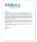 Mercy Hospital Letter of Reference